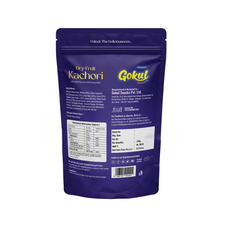 Dry Fruits Kachori Standy Pouch